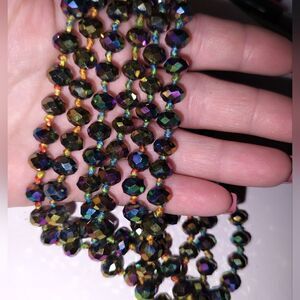 32" multicolored Swarovski beaded necklace, excellent condition